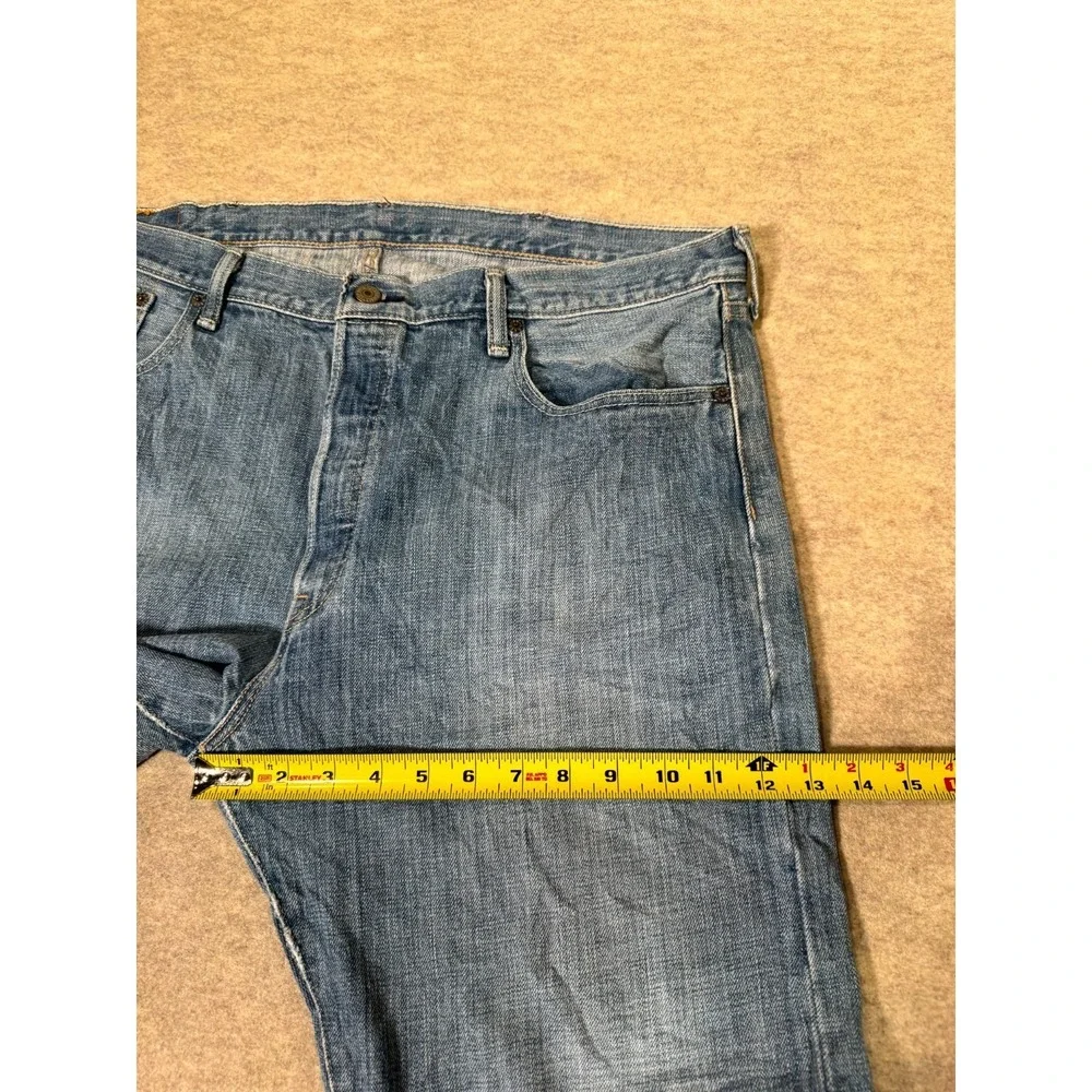 Levis 501 Original Fit Jeans Mens 38x30 Blue Denim Cotton High Rise Straight Leg